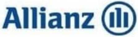 Logo de la empresa Allianz en un diseño sencillo, con tipografía azul sobre fondo blanco, representando servicios financieros y de seguros.