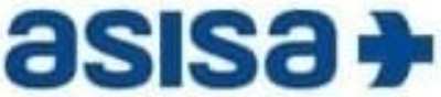 Logotipo de Asisa, compañía de seguros de salud en España, con un diseño moderno en color azul.