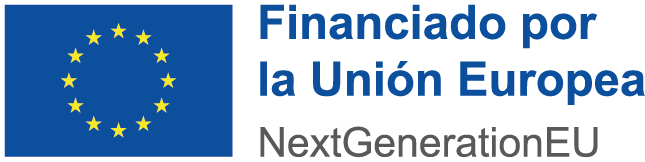Logo de la Unión Europea con el texto "Financiado por la Unión Europea" y "NextGenerationEU", representando el apoyo financiero de la UE para proyectos de desarrollo y recuperación.